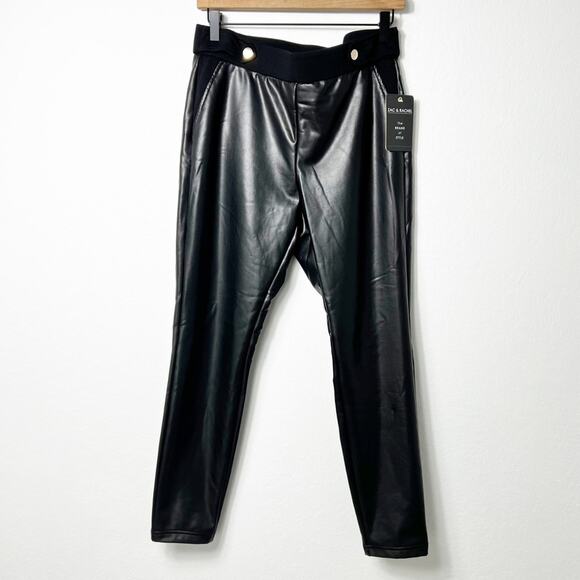 ZAC AND RACHEL BLACK FAUX LEATHER WOMEN STRETCHY PANTS SIZE MEDIUM BRAND NEW - Picture 1 of 7